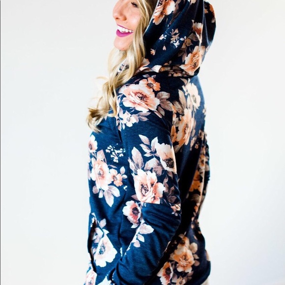 Blue floral hoodie - Picture 2 of 6